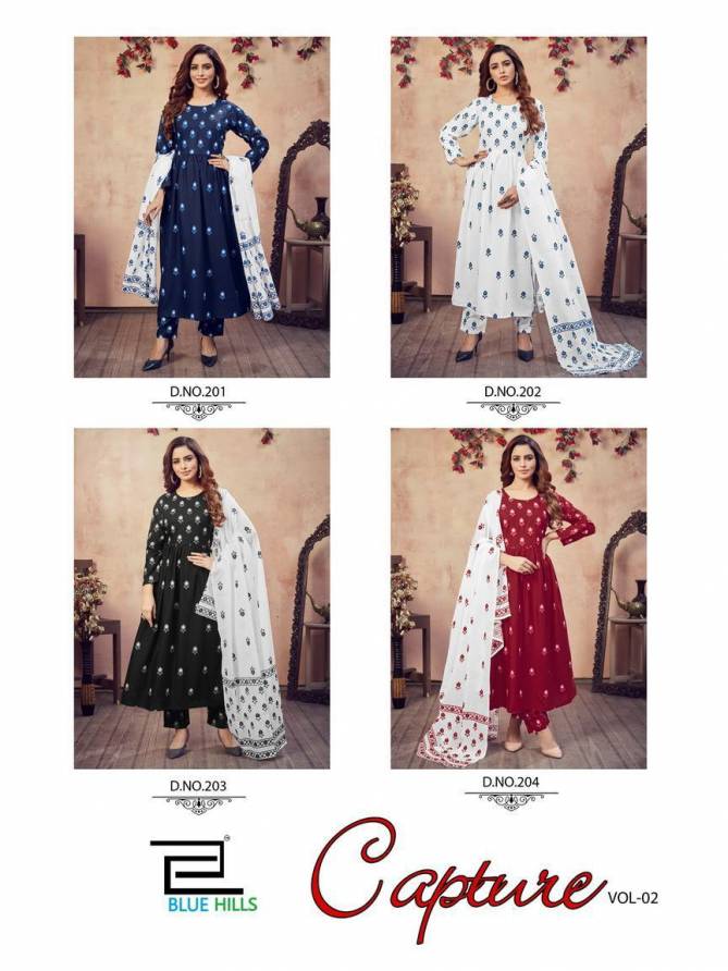 Blue Hills Capture 2 Latest Ethnic Wear Heavy Rayon Printed Readymade Collection